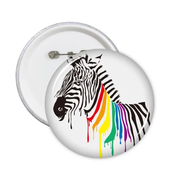 

Pinto LGBT Rainbow Color Pattern Round Pins Badge Button Clothing Decoration Gift 5pcs