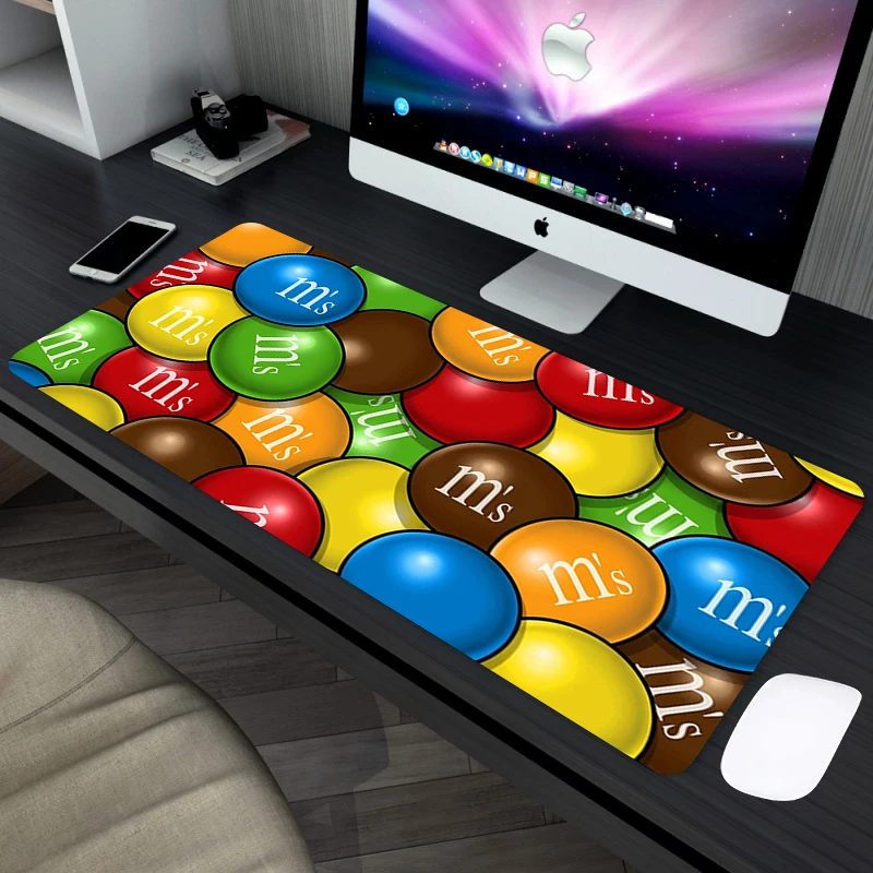 

M&m Mause Pad Carpet Desk Mat Custom Laptop Pc Mats Cute Backlit Keyboard Anime Mousepad