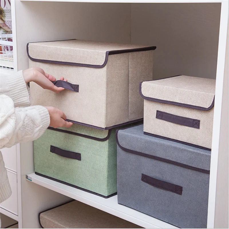 

Folding Storage Organizer Box Dirty Clothes Collecting Case Non Woven Fabric with Zipper Moisture-proof Toys Quilt Space Saver