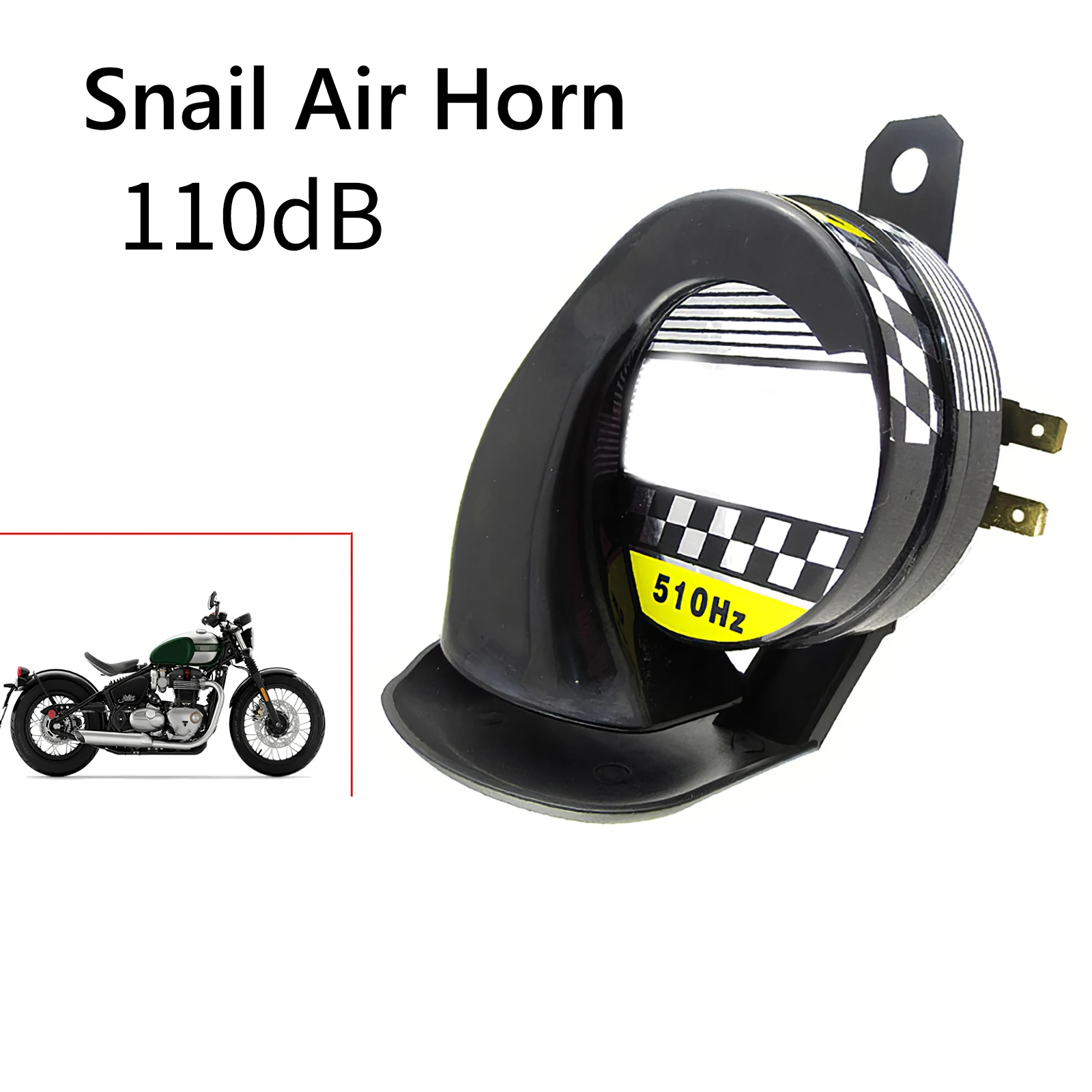 

12V Motorcycle Horn Siren Loud 510Hz 110dB Waterproof Snail Air Horn Speaker Motorcycle Electric Accessories Universal