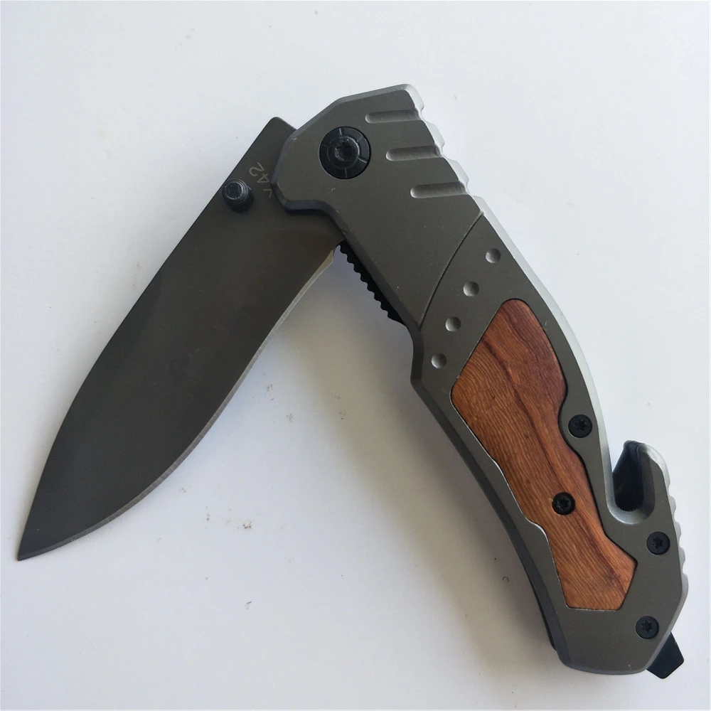 Охота 56HRC высокая твердость 3CR13 Лезвие сталь + сандаловое дерево ручка складной