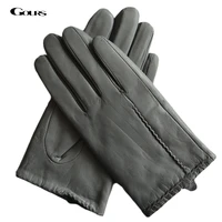 gours genuine leather gloves for women winter keep warm gray real goatskin leather gloves super discount clearance sale kcl z