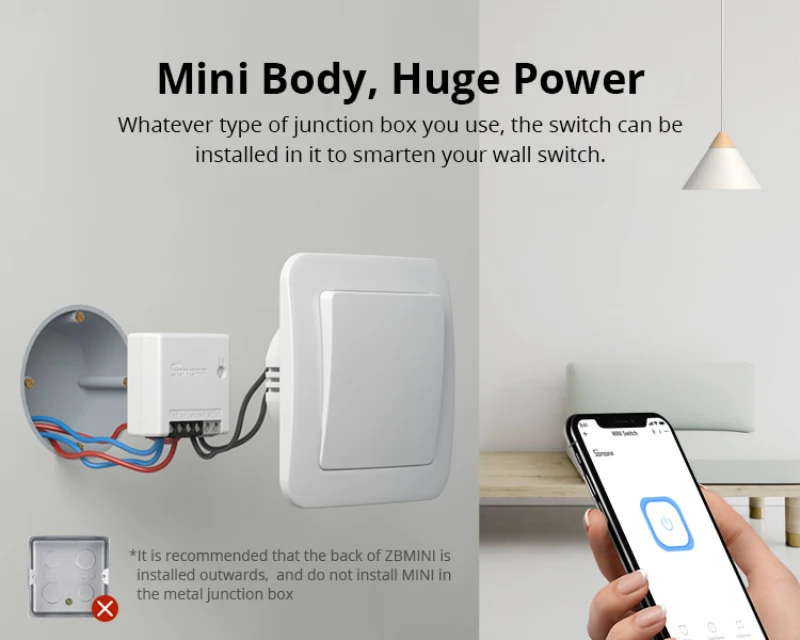 

SONOFF ZB MINI Zigbee 3.0 DIY Smart Switch Two Way Switch APP Remote Control Works With Smartthing ZBBridge Smart Zigbee Bridge