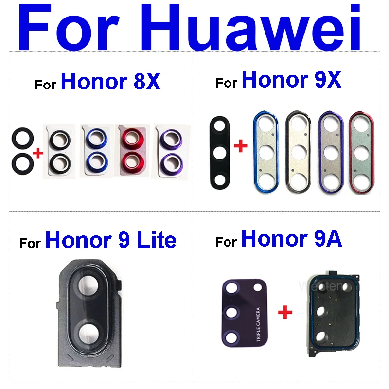 Задний объектив для Huawei Honor 8X 9X 9Lite 9A Крышка корпуса камеры и наклейка на стекло