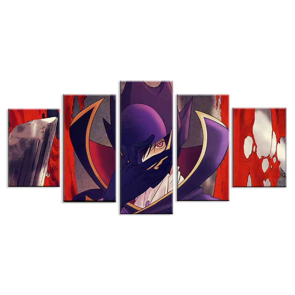 

5 Panel Code Geass poster Lamperouge Lelouch Modern Wall art Canvas Painting Art For BedRoom Decor Modular Framwork