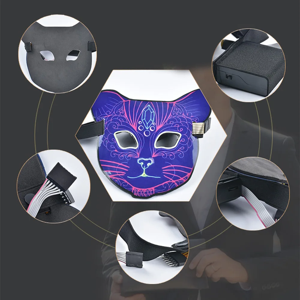Новая пластиковая женская маска бабочка лиса кошка светодиодная светящаяся