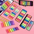 Цветной прозрачный флуоресцентный индекс, флаг, самоклеящийся блокнот для заметок, Канцтовары, школьные и офисные принадлежности, маркер Закладка