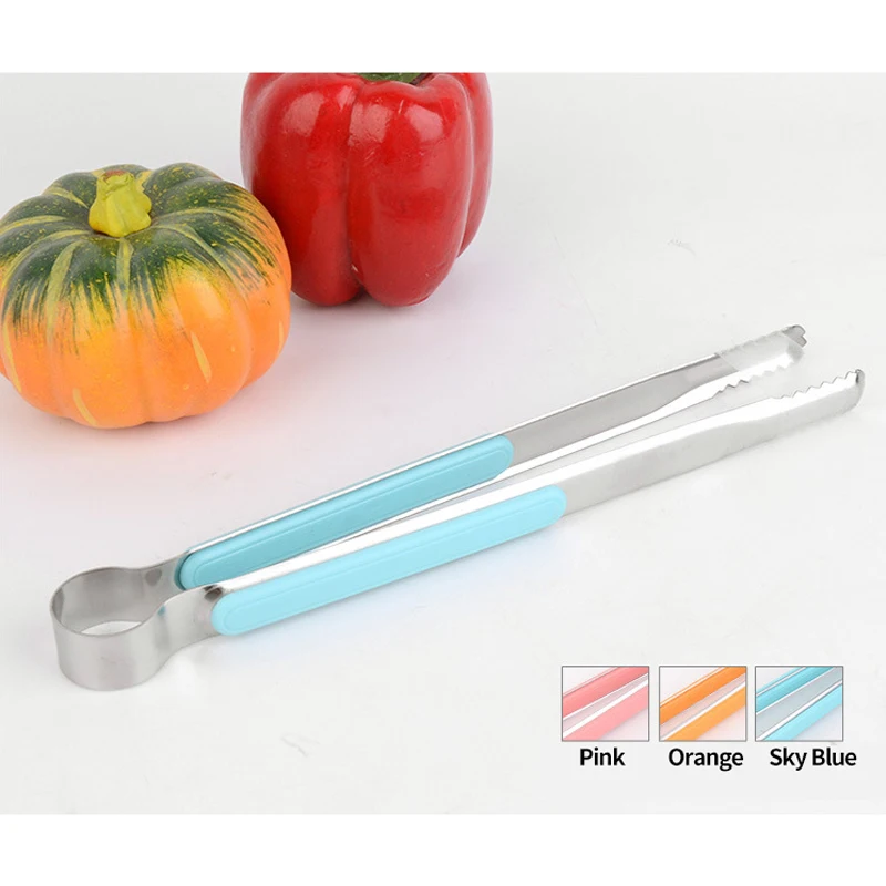 

22cm Silicone BBQ Grilling Tong Salad Bread Serving Tong Non-Stick Kitchen Barbecue Grilling Cooking Barbecue Clip