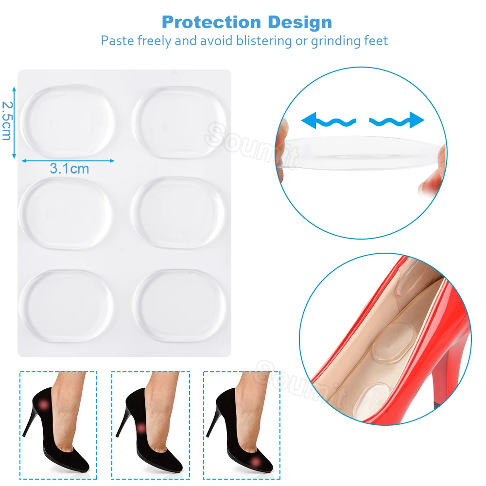 6 в 1 коврик для ухода за ногами женщин вставки на высоком каблуке стельки