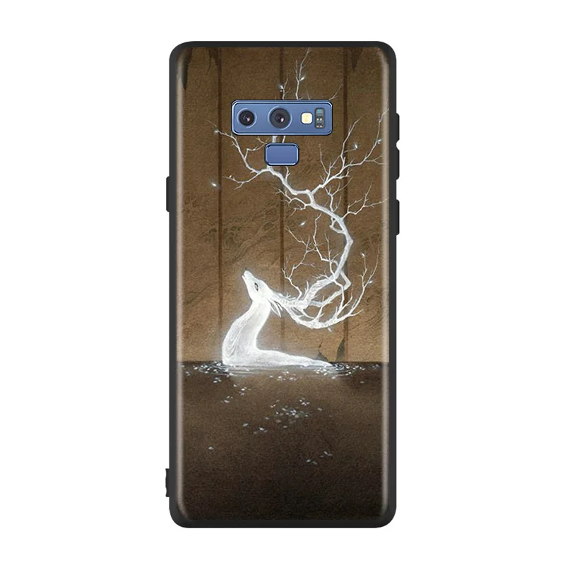 

Bright Black Cover Animal Deer Lion Art For Samsung Galaxy Note 20 Ultra 10 9 8 S10 S10E S9 S8 S7 Plus 5G Phone Case