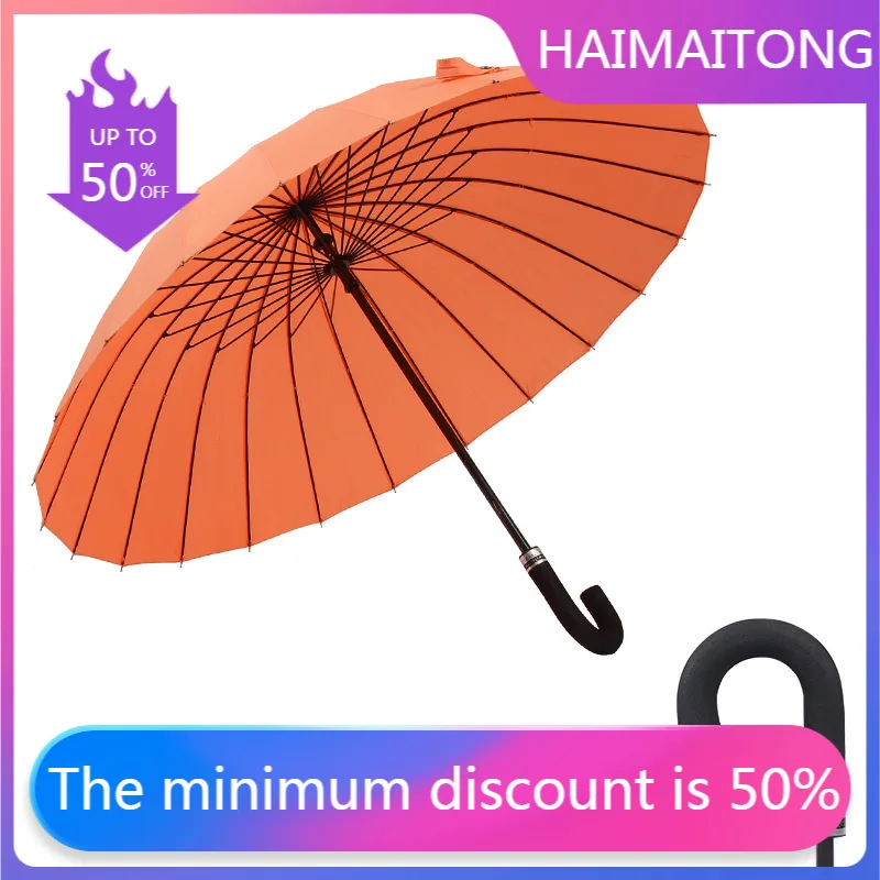 Comprare Ombrello Lungo Soild Stile Cinese Donne Alla Moda Doppio Grande Ombrello Canna Ombrelli Con Manico In Legno Antivento Di Alta Qualità