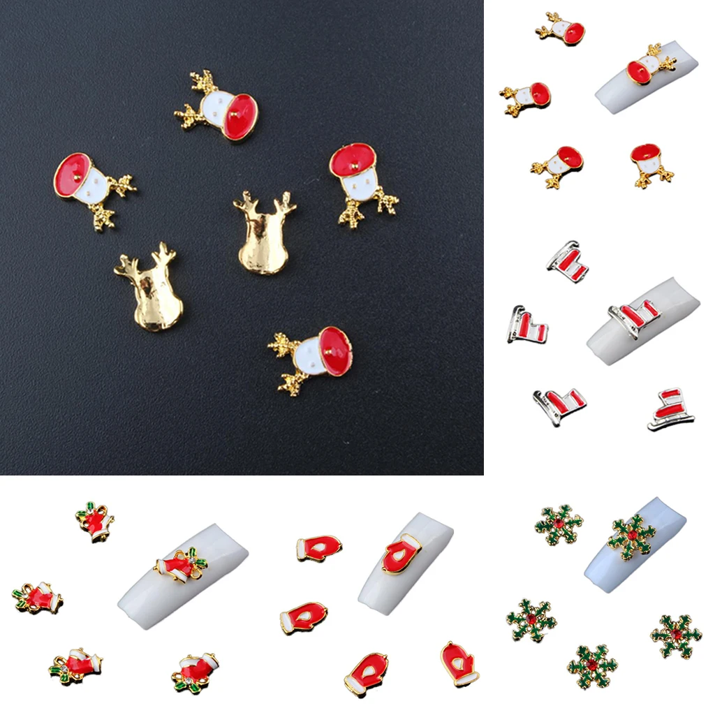 

20 шт. красочные Типсы для дизайна ногтей 3D Рождественские ювелирные изделия из сплава DIY украшения