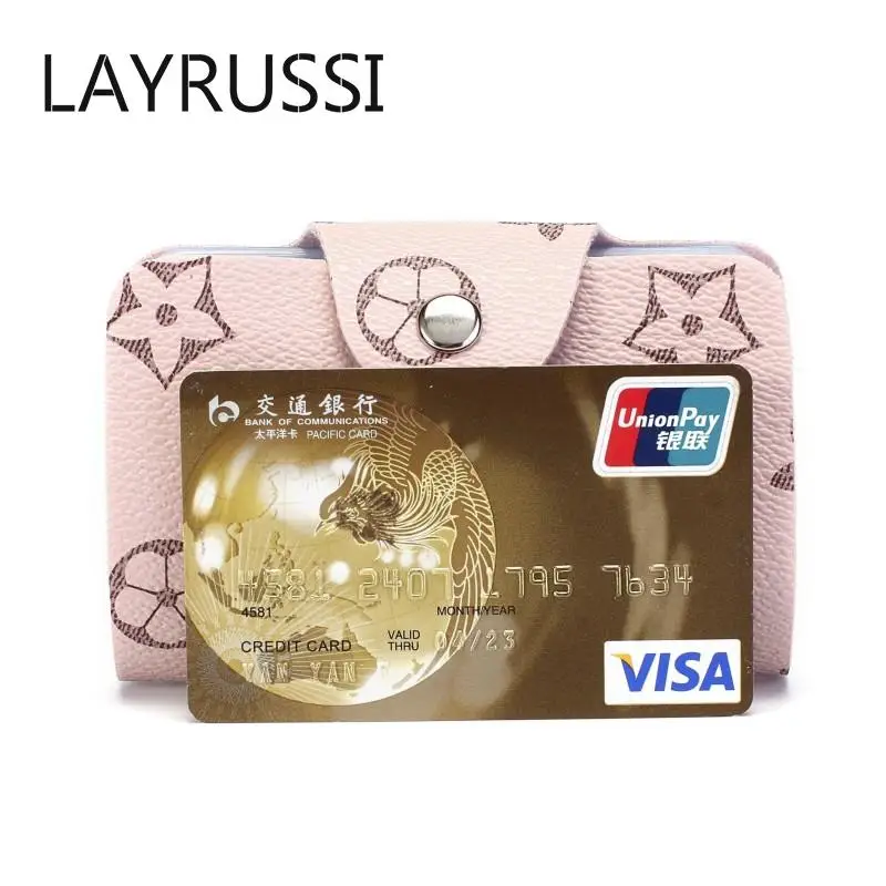 

LAYRUSSI Fashion Card Holder For Men Women Bank Card Holder Multi-Card Slot Credit Passport Card Bag ID Passport Card Wallet