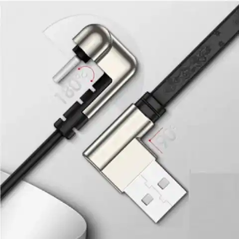USB-кабель для быстрой зарядки и синхронизации данных, 180 градусов