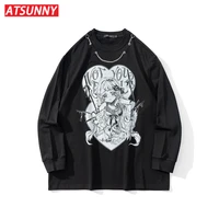 atsunny anime girl hoodie gothic hip hop cute cartoon hoodies harajuku style man autumn and winter clothes pullover sweatshirt