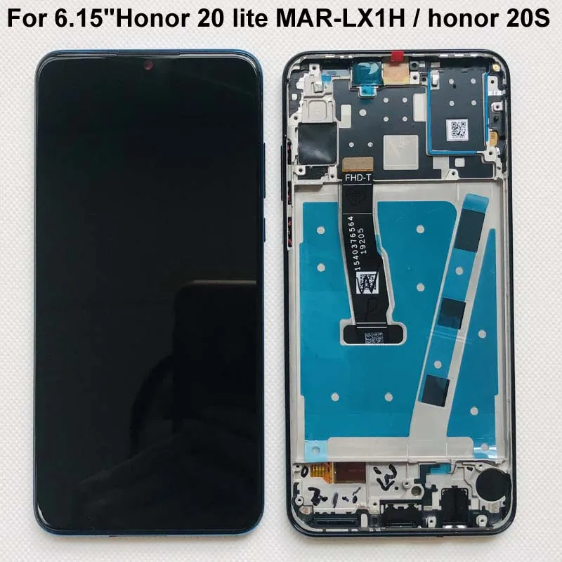

Оригинальный + рамка для Huawei Honor 20S, ЖК-дисплей + сенсорный экран, дигитайзер, панель, сменный аксессуар для Honor 20 lite, фотография