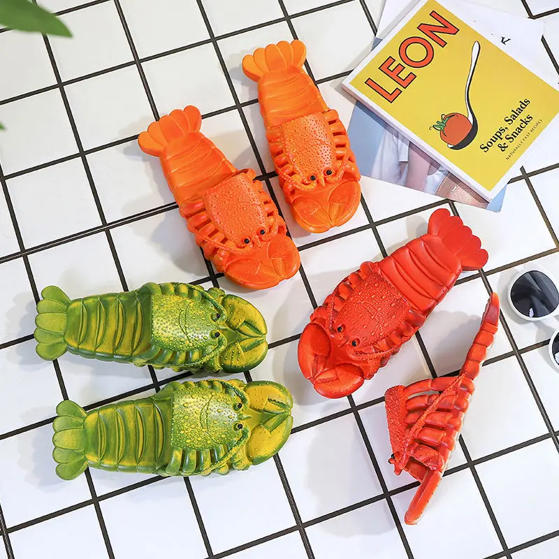 Шлепанцы мужские с рисунком лобстера светильник бавные сандалии для пляжа