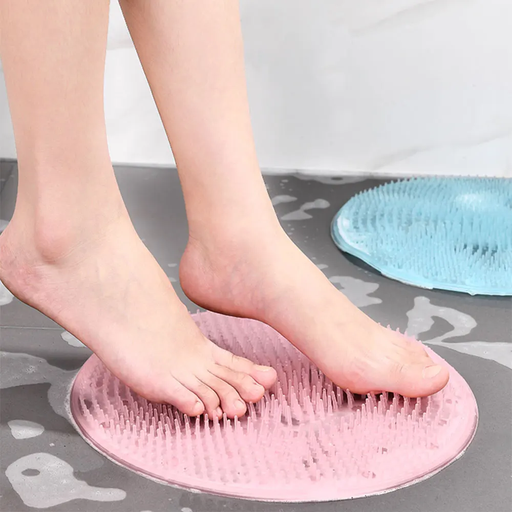 

31cm Round Silicone Bath Massage Cushion Brush For Lazy Wash Feet Clean Dead Skin Bathroom Artifact Back Cushion Shower Foot