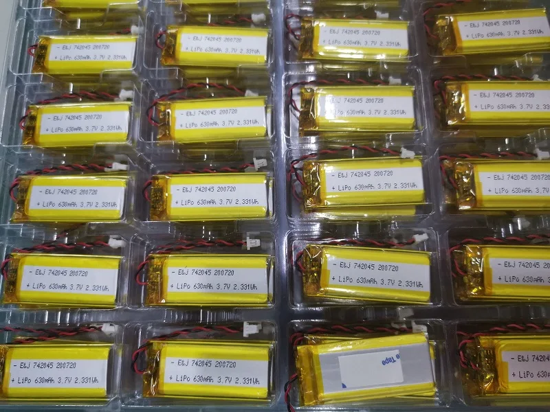 10 шт. литий полимерный E & J 742045 3 7 630 мАч ионный LiPO аккумуляторная батарея с PCM для