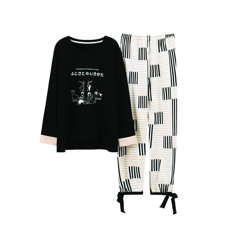 

Pliktea 2021 Pajamas For Women Summer Home Suits With Pants SleepWear Home Loose Atoff Home Clothes Suit With Pants Home Suit