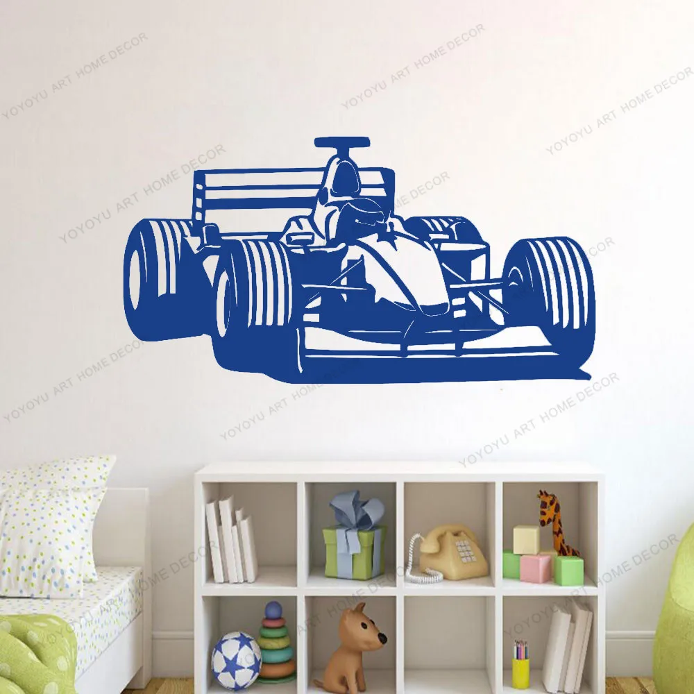 

Съемный постер наклейка на стену для подростков F1 гоночная фотография автомобиль Съемная наклейка для комнаты винил для мальчиков cx114