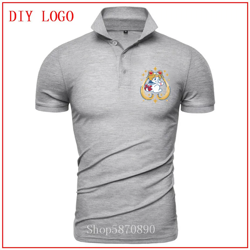 Homme POLO лучший бренд хлопок Сейлор Усаги мужские поло с короткими рукавами высокое