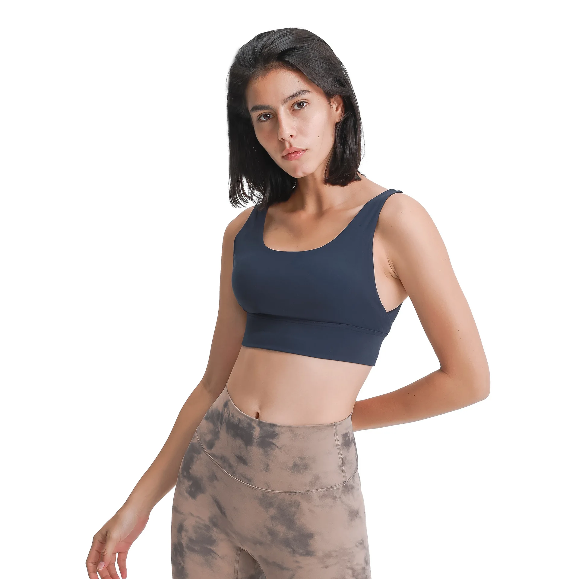 

New European and American yoga bra top U-shaped neckline sexy beautiful back running fitness sports bra