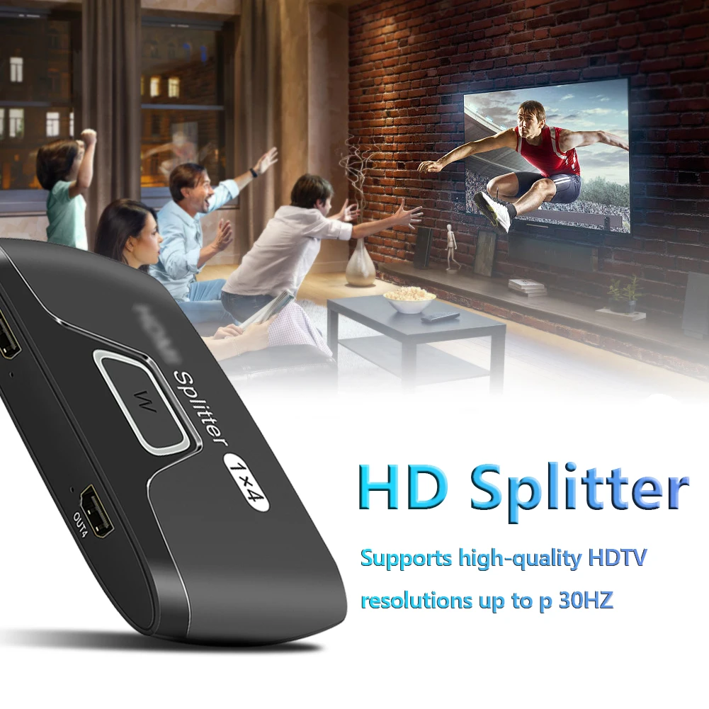 NF114 1x4 HDMI совместимый сплиттер Ultra HD 4K 60 Гц HDCP для HDTV монитора проектора Поддержка