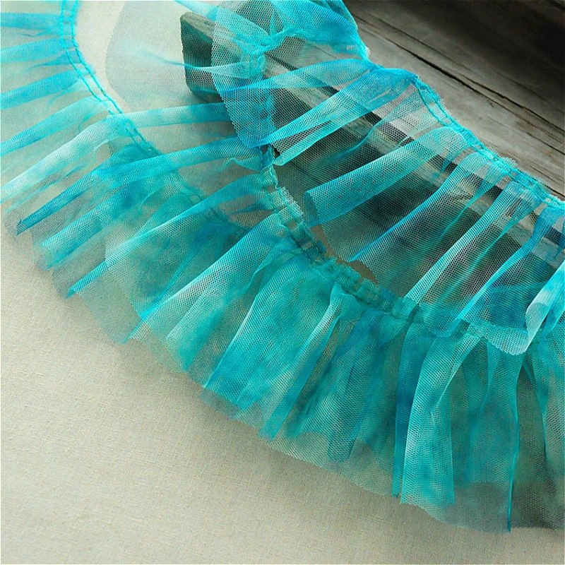 

NEW Trend Dyeing Pleated Mesh Lace Fabric DIY Clothing Accessories Fluffy Skirt Pajamas Underwear Sewing Supply Dentelle Renda