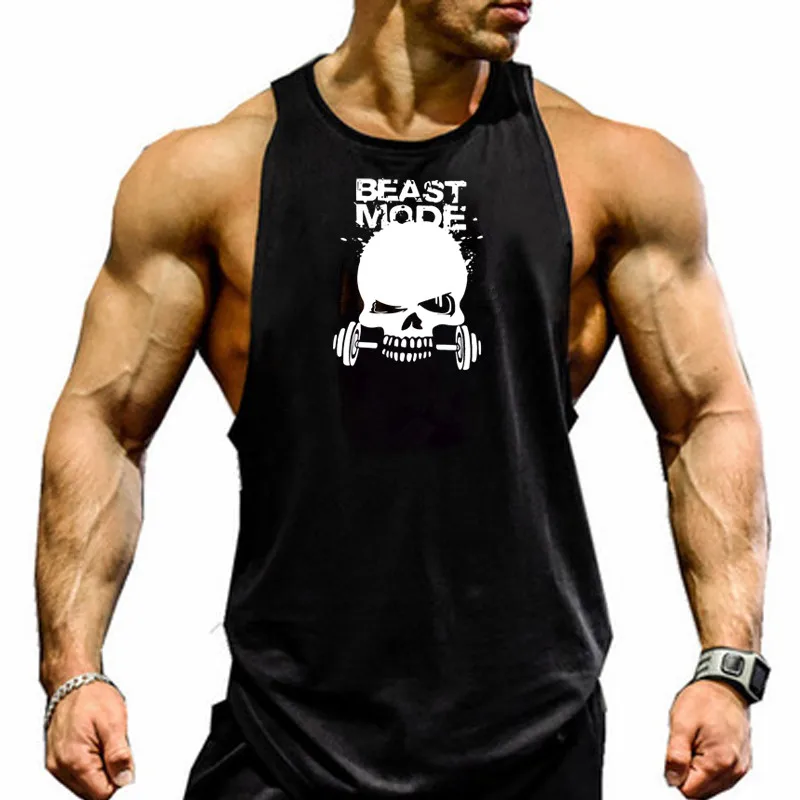 Новая мода хлопчатобумажные рубашки без рукавов майка Мужская Фитнес рубашка