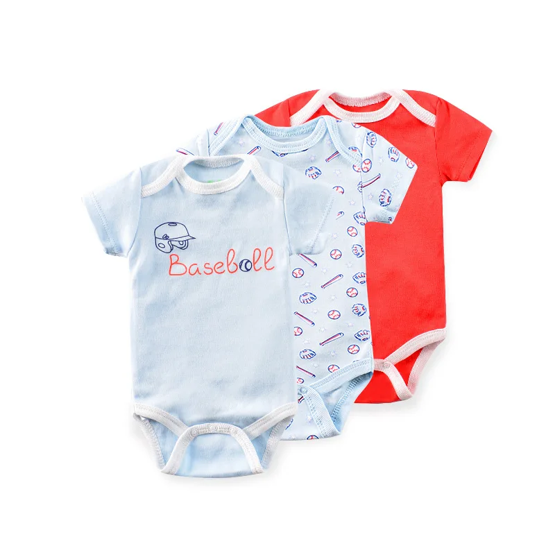 color as photo Комбинезон для новорожденных, комбинезон, хлопок, лето, Roupas de bebe, обезьяна, собака, печать, детская одежда, Комбинезон Девочки младенца, 6 шт, 3 шт./лот - Цвет: color as photo