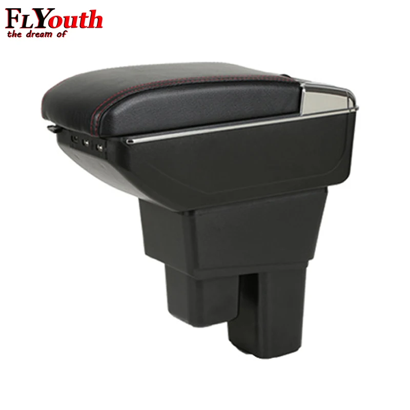 Для Honda Fit Jazz 2008-2013 автомобильный подлокотник с зарядкой от usb, двойной слой, центральный магазин, держатель для чашки, пепельница, стиль