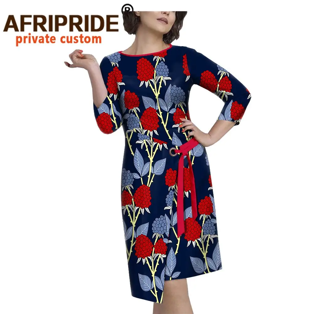 Африканская мода весна и осень платье для женщин AFRIPRIDE три четверти рукав до