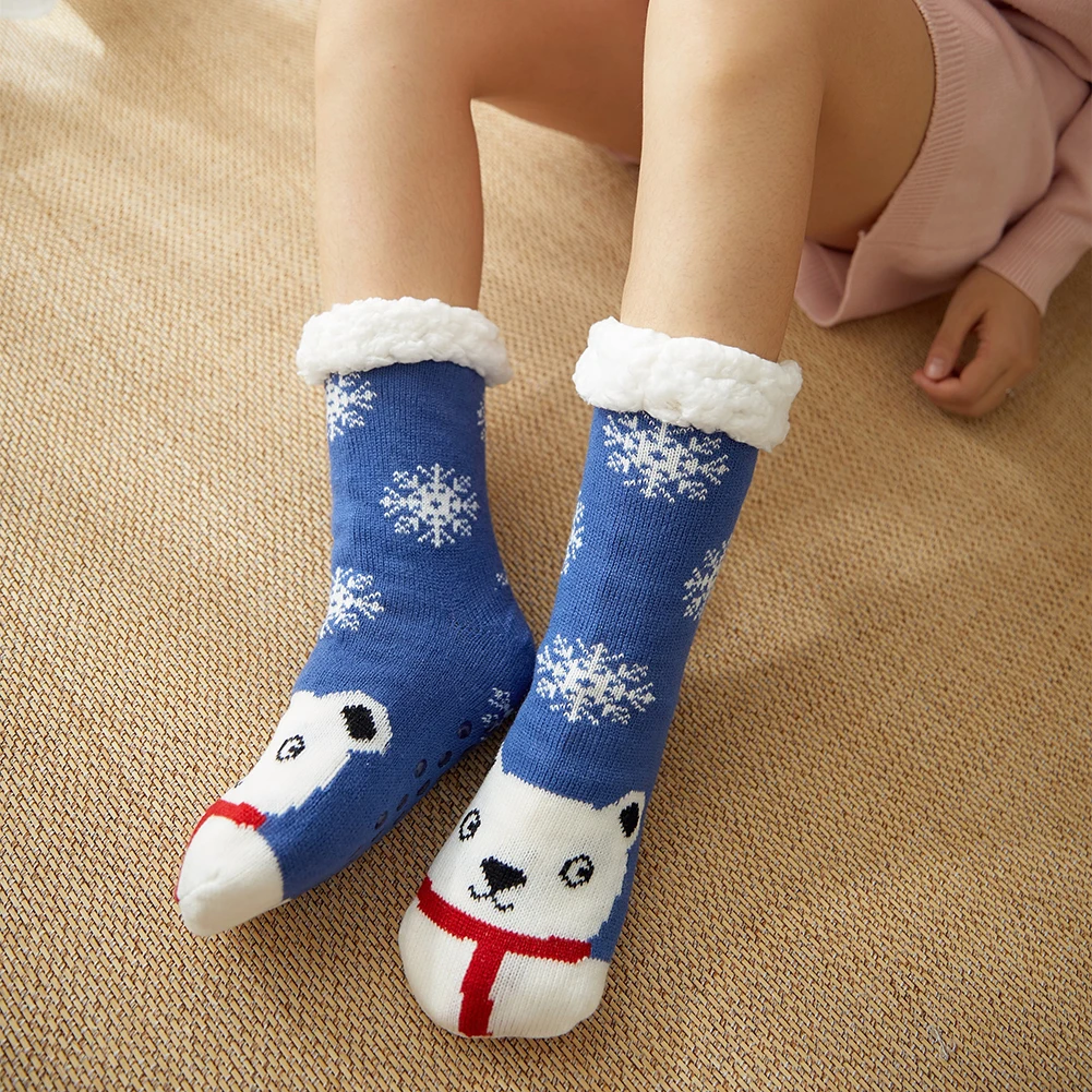 Зимние рождественские носки с принтом милые женские зимние теплые толстые
