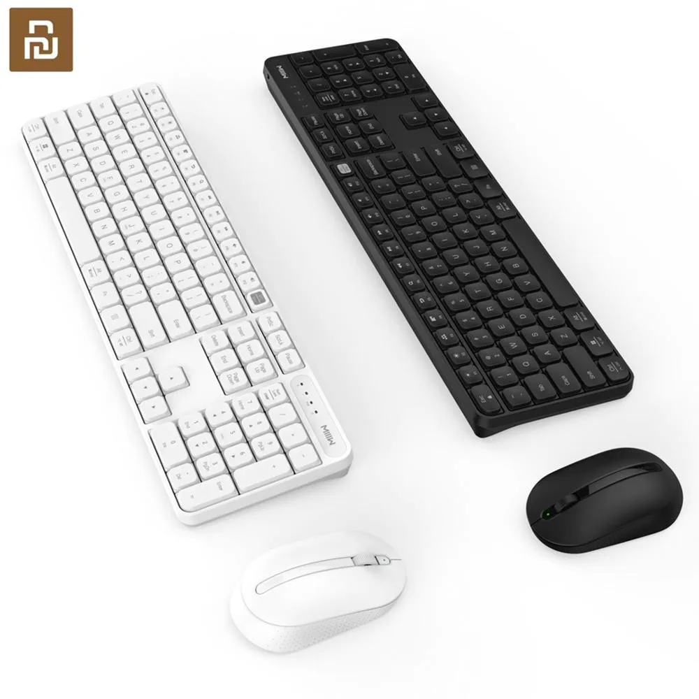 Горячая Youpin MIIIW RF 2 4 GHz Беспроводная Офисная Клавиатура Мышь Набор 104 клавиш Windows PC