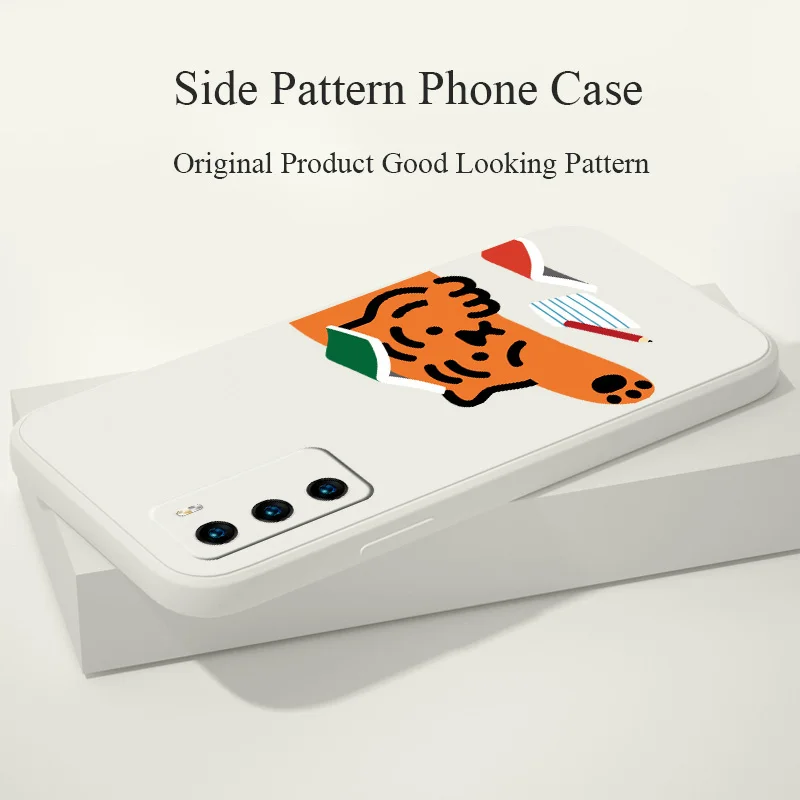 

Writing Tiger Camera Lens Protect Case For Huawei P40 P50 P30 P20 Pro Lite Mate 40 30 20 Pro Lite Nova 5t Y7A Soft Phone Cover