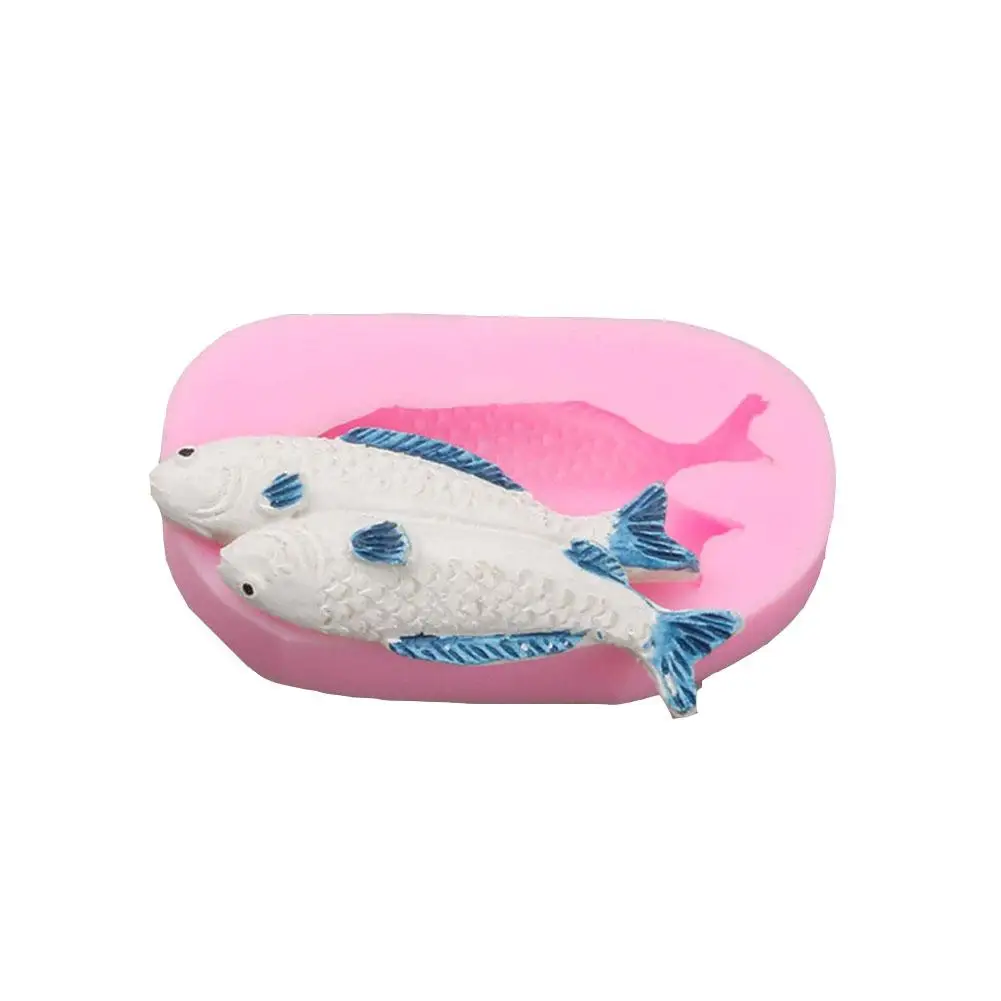 

Siamese Carp Goldfish Molds DIY Silicone Liquid Soap Mold DIY Fondant Cake Decor Chocolate Sugar Candy Pudding Mould Baking Tool