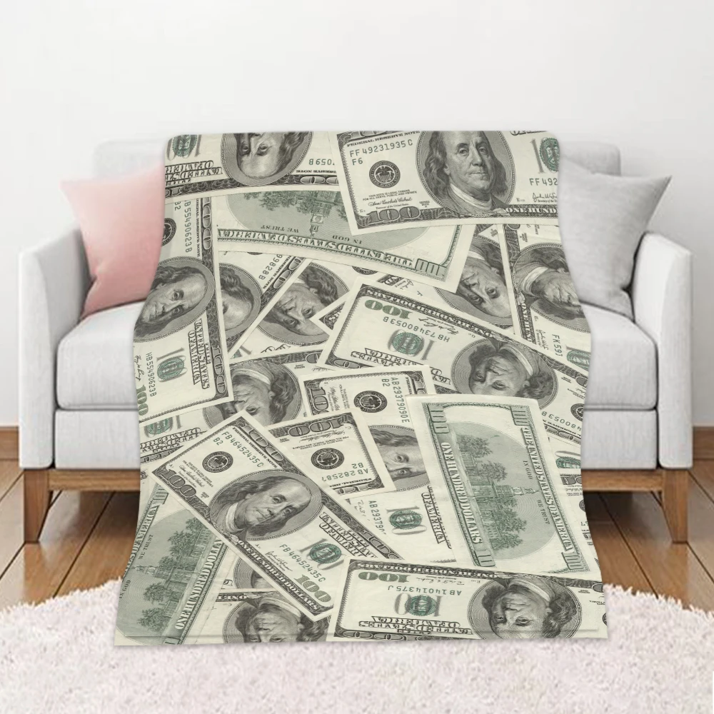 

Throw Blanket One Million Dollar Bill USA Fuzzy Blanket Super Soft for Couch Or Bed Comfortable & Flannel Warm Printed Blankets