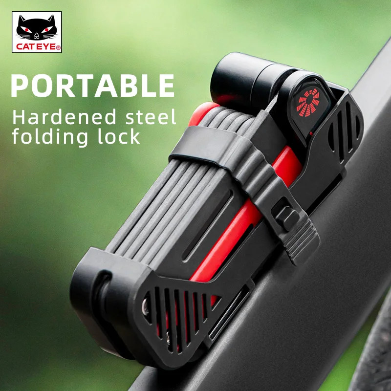 

Велосипедный складной замок CATEYE, велосипедная прочная защита, 3 ключа, складной замок из легированной стали, Противоугонный велосипедный за...