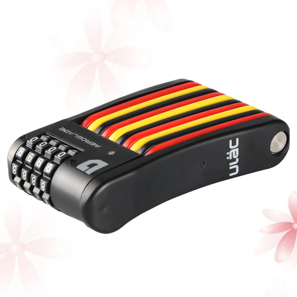 

4 Digit Password Lock Folding Bike Lock Metal Lock Anti-theft Lock (Black)