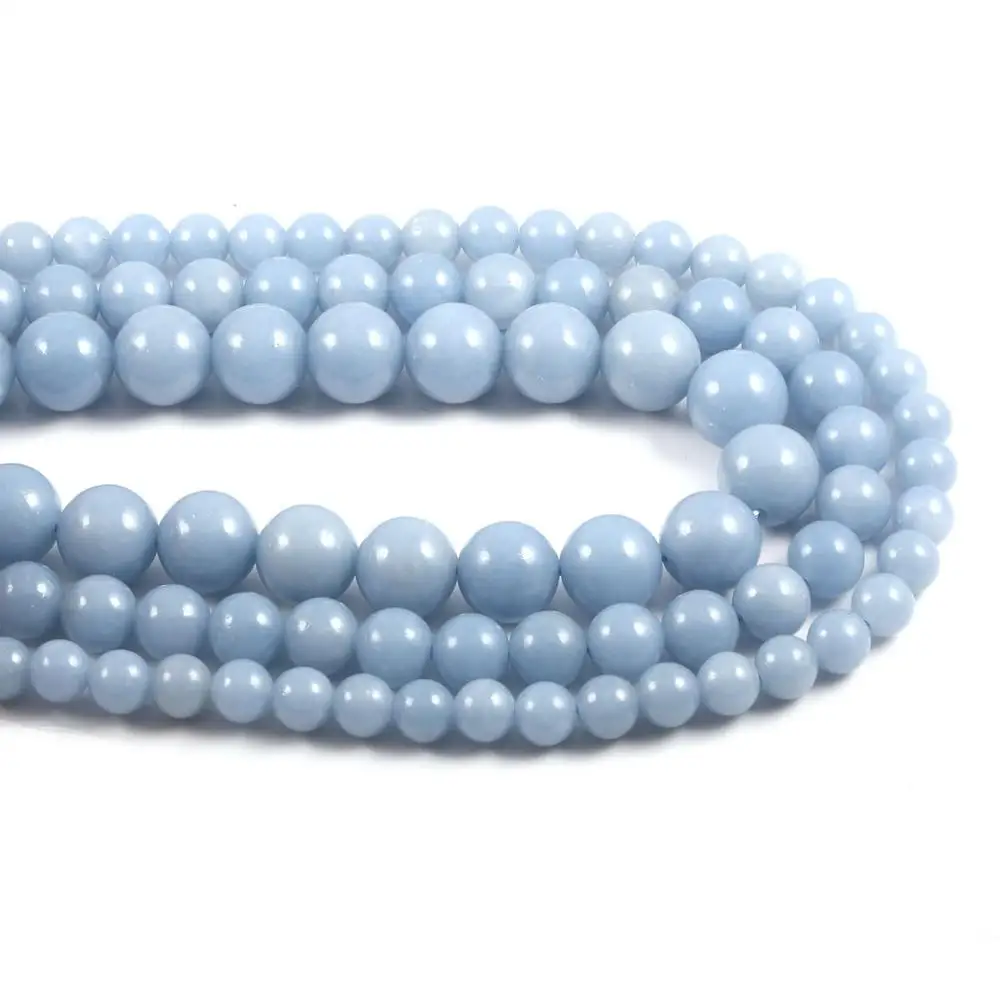 

Natural stone beads Angel Stone 6/8/10 mm Round Ball loose beads for Jewelry Making Necklace DIY Bracelets Accessories