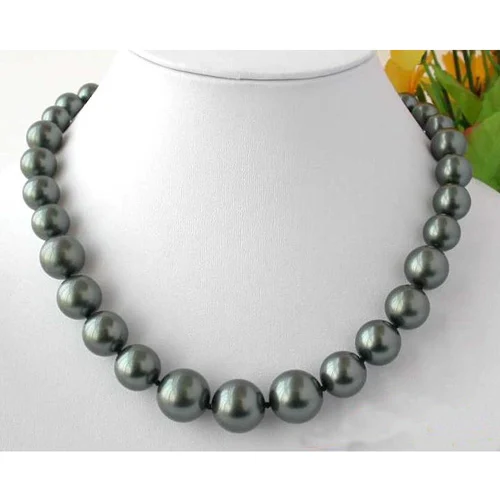 

Unique Pearls jewellery Store 17'' 16mm Black Round South Sea Shell Pearl Tower Necklace Fine Jewelry Charming Women Gift