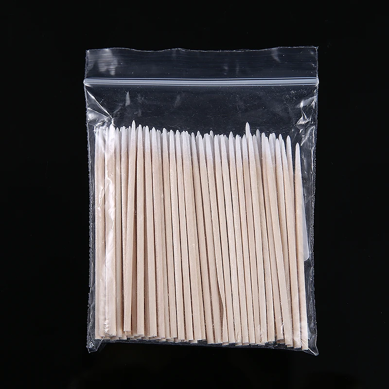 100 шт. деревянный ватный макияж бутон постоянный микроволокна тампон
