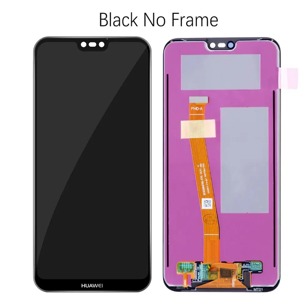 No Frame Black Дисплей для HUAWEI P20 Lite lx1 lx1 Nova 3e LCD в сборе с тачскрином на рамке 5.84'' черный порошок синий золото - Цвет: No Frame Black