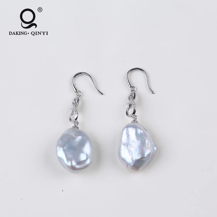 

Дизайнерские женские серьги, серьги из стерлингового серебра Подвеска с большой жемчужиной пробы для женщин