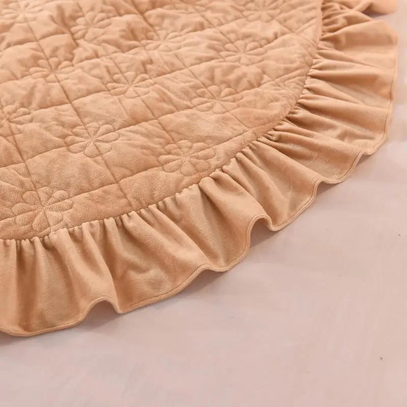 new Warming and Thickening Crystal Velvet Bedspread Fitted Sheet Pillowcases 2/3pcs Pure color Quilting Bedding