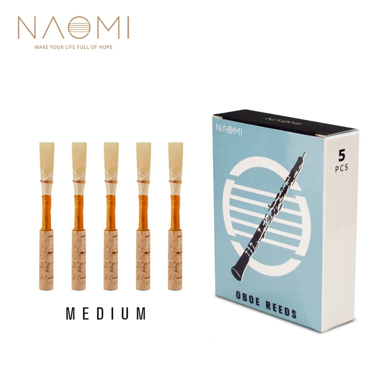 

Hot AD-NAOMI 5Pcs/1Pack NO-01 Oboe Reed Medium Cork Reed Handmade Oboe Reed with Plastic Case/Tube for Beginners Oboe Accessorie