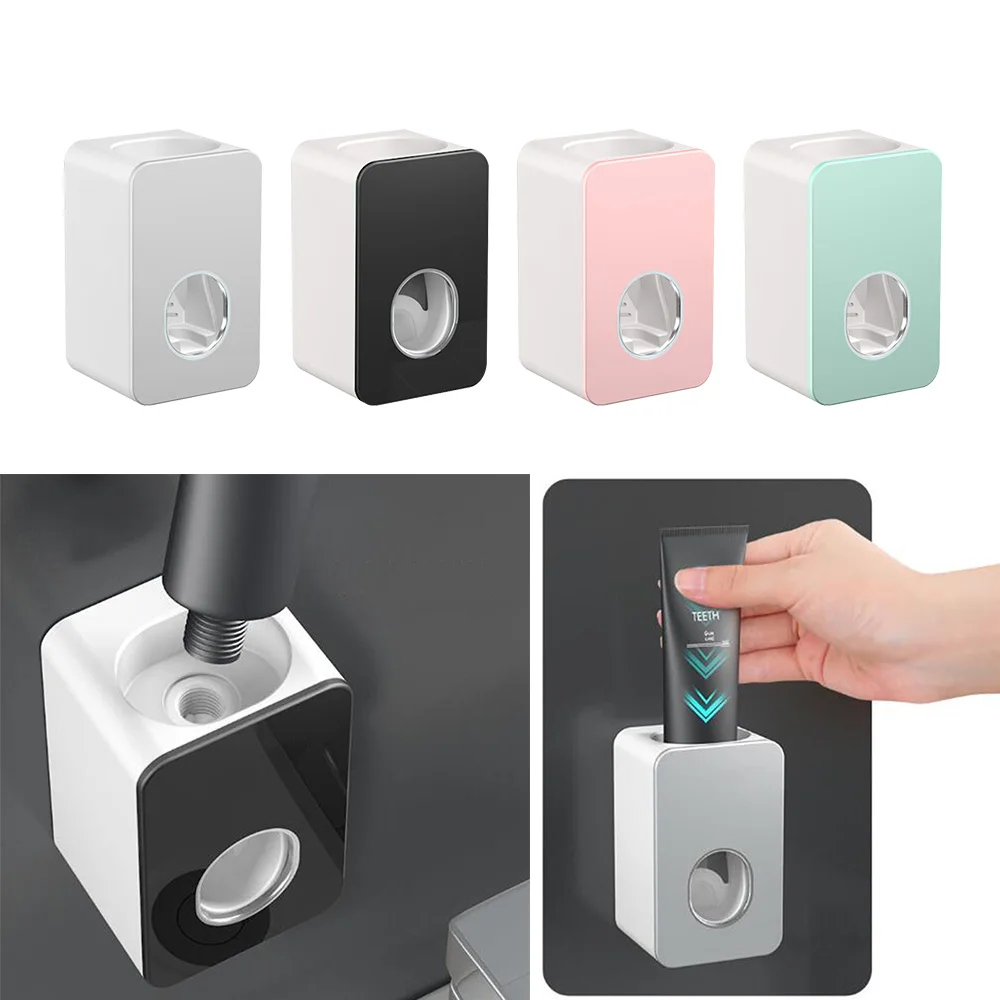 

Wall Mounted Automatic Toothpaste Dispenser Punch-free Home Dust-proof Toothpaste Lazy Dispenser Bathroom Accessories Set