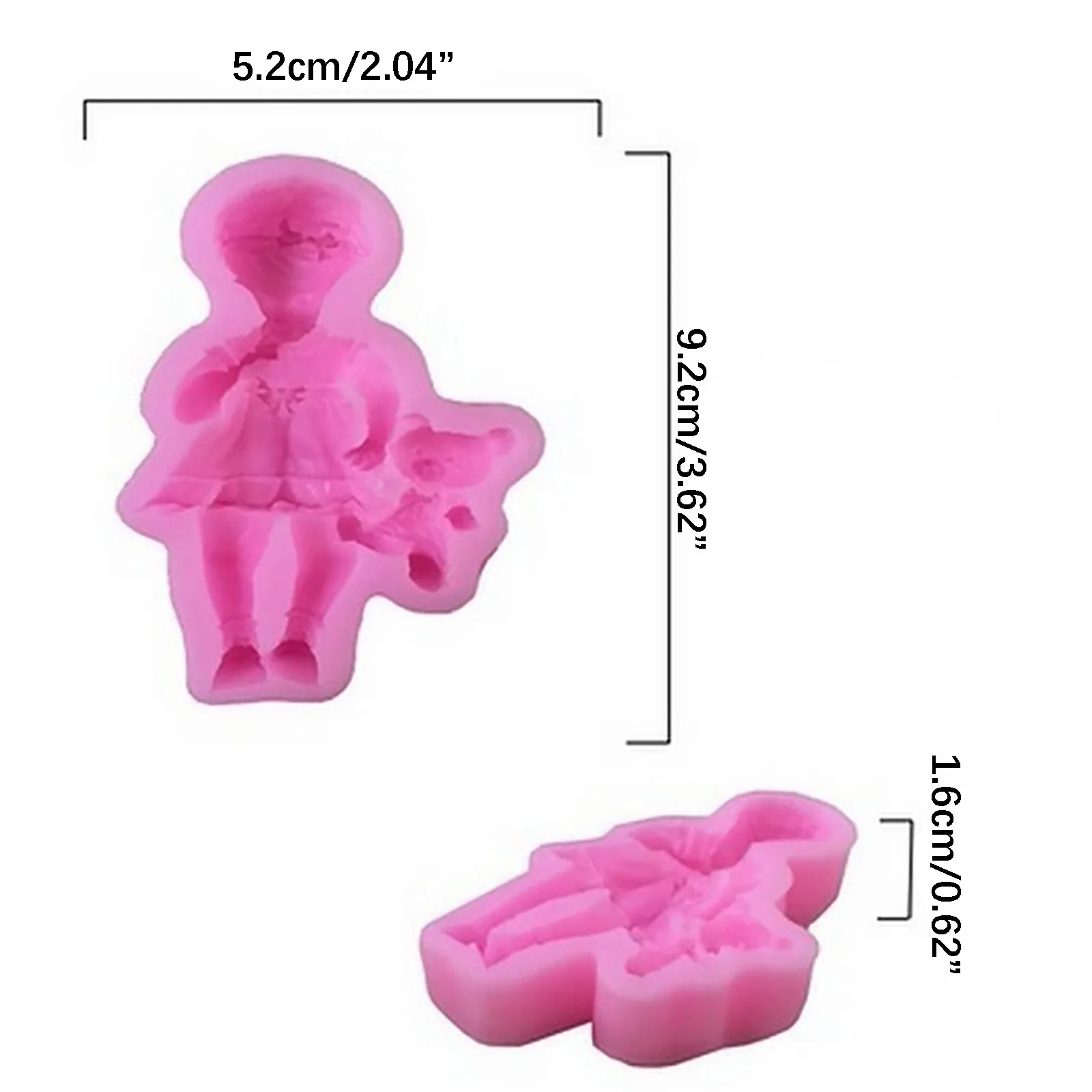 

2pc Valentine's Day Pair of Silicone Molds Fondant Chocolate Cake Molds Cute Little Boy and Girl Shape Molds Kitchen Tools