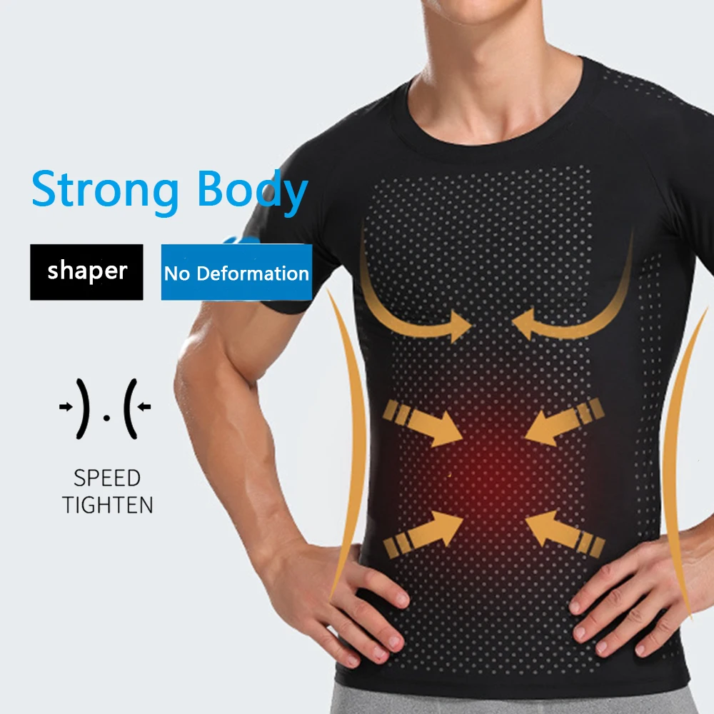 Men Slimming Body Shaper Vest Shirts Shapers Waist Trainer Vest Shapewear Waist Shaper Corset Compression Abdomen Sweat Shirt